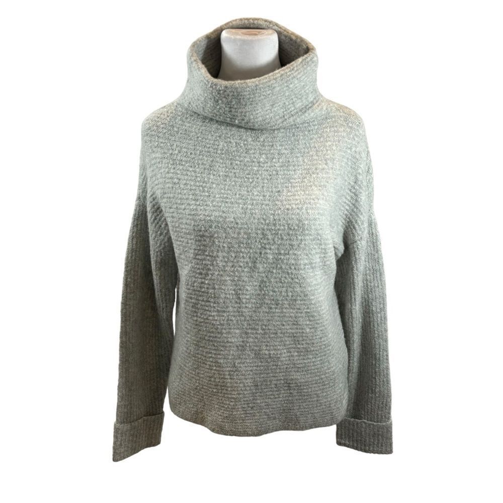 Ladies Daily Ritual Brand Grey Wool Blend Mock Neck Sweater Size Medium